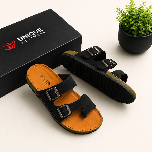 Premium Suede Sandal Black (510)-image