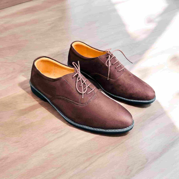 Chocolate Color Super Premium Derby Shoes (L-255)-image